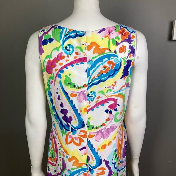Lauren Ralph Lauren Dress Size 10 Colorful Sleeveless Wrap coastal summer - Picture 7 of 12
